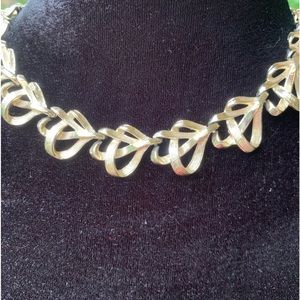 Gold toned choker necklace estate